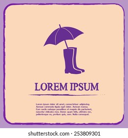rain boots with umbrella