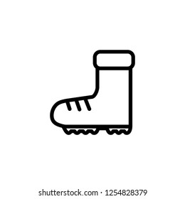 Rain boots, vector icon in line, outline, flat style