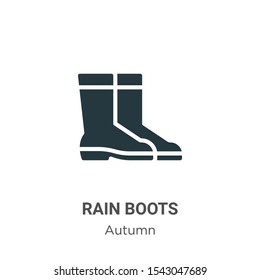 Rain boots vector icon on white background. Flat vector rain boots icon symbol sign from modern autumn collection for mobile concept and web apps design.