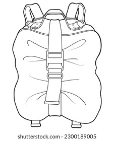 mochila moderna mochila de boceto plano ilustración vectorial plantilla técnica de dibujo de cad