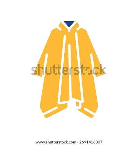 rain cape color flat icon. Vector isolated element.Editable stroke