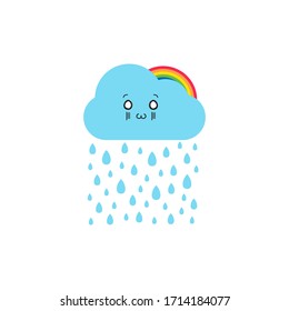 rain cartoon characters design with expression. you can use for stickers, pins, mascot or patches