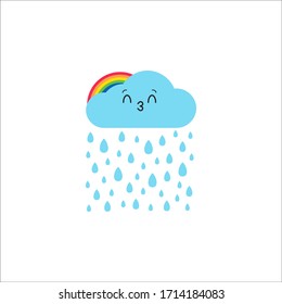 rain cartoon characters design with expression. you can use for stickers, pins, mascot or patches