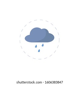 Rain clipart flat icon on white background. Rain clipart flat icon on white background. Rain clipart flat icon on white background. 