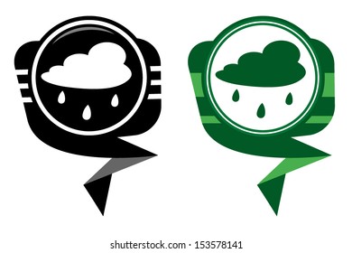 Rain cloud - black and green pointer