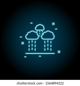 Rain, cloud blue neon icon. Simple thin line, outline vector of agriculture icons for ui and ux, website or mobile application