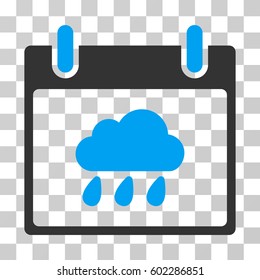 Rain Cloud Calendar Day icon. Vector illustration style is flat iconic bicolor symbol, blue and gray colors, transparent background. Designed for web and software interfaces.