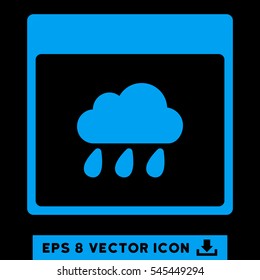 Rain Cloud Calendar Page icon. Vector EPS illustration style is flat iconic symbol, blue color.