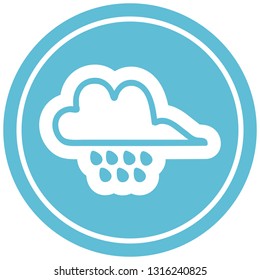 rain cloud circular icon symbol