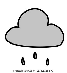Rain cloud climate icon illustration representing wet and overcast weather conditions.