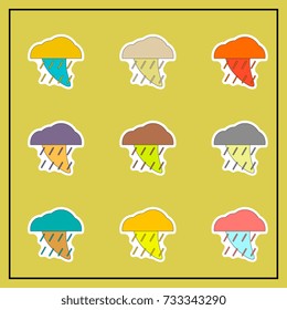 Rain cloud, cloudburst, downpour rain, hurracian disaster collection
