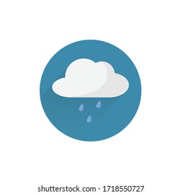 Rain cloud colorful flat icon with long shadow. Rain flat icon