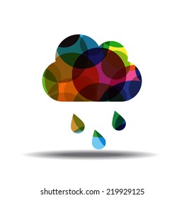Rain Cloud Colorful Vector Icon Design
