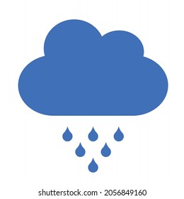 Nube de lluvia con símbolo de color azul oscuro vector