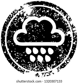 rain cloud distressed icon symbol