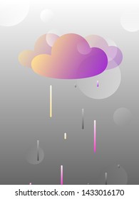 Rain cloud in flat design. Eps10 vector. - Vector graphics