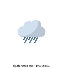 Regen und Wolke. Flaches Symbol. Alleinstehende Wettervektorgrafik