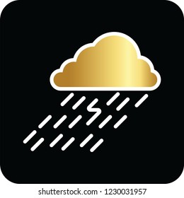 rain cloud golden icon for web and print rain cloud golden icon for web and print