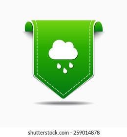 Rain Cloud Green Vector Icon Design