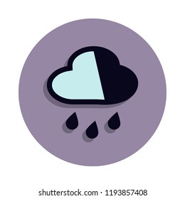 rain cloud icon in badge style. One of web collection icon can be used for UI, UX