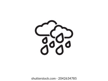 Rain cloud icon. Rain cloud. Black vector cloud. Vector illustration