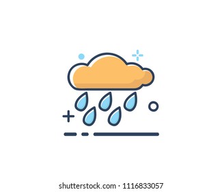 rain cloud icon design illustration,line filled style design, designed for web and app