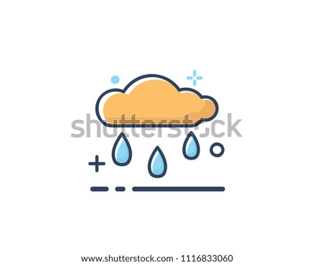 rain cloud icon design illustration,line filled style design, designed for web and app