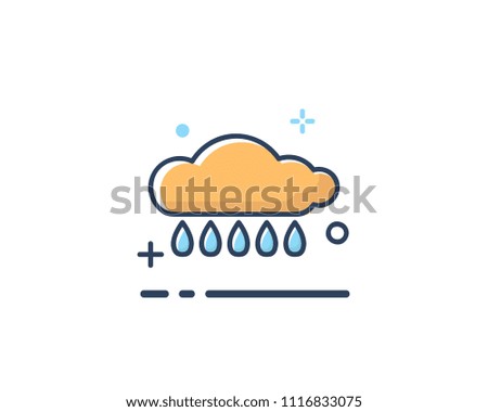 rain cloud icon design illustration,line filled style design, designed for web and app