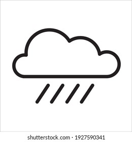 Rain Cloud Icon With Flat Design Vector. 