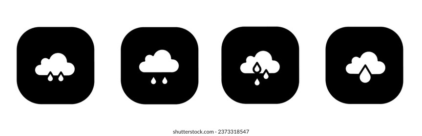 Rain cloud icon in flat. A rain cloud design. Stock vector.