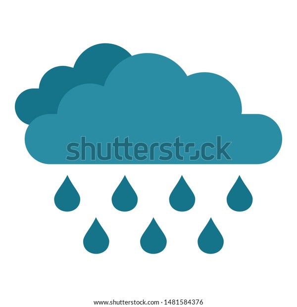 Rain Cloud Icon Flat Illustration Rain のベクター画像素材 ロイヤリティフリー