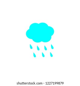 Rain cloud icon isolated on white background. Vector illustration. 