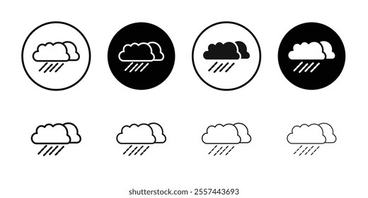 rain and cloud icon logo sign set vector outline