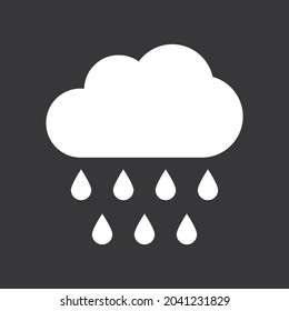 Rain cloud icon on grey background