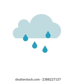 el icono de la nube de lluvia está en un fondo blanco