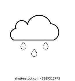 rain cloud icon on white background