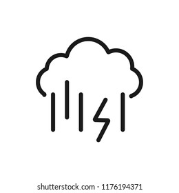 Rain cloud icon. Outline rain cloud vector icon for web design isolated on white background