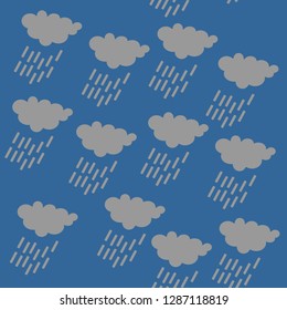 Rain cloud icon, SEAMLESS GEOMETRIC PATTER / BACKGROUND DESIGN. Modern stylish texture. Repeating and editable vector illustration file. Can be used for prints, textiles, website blogs etc.