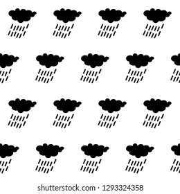 Rain cloud icon, SEAMLESS GEOMETRIC PATTER, BACKGROUND DESIGN. Modern stylish texture. Repeating and editable vector illustration file. Can be used for prints, textiles, website blogs etc.