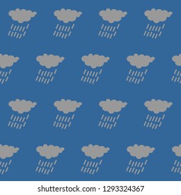 Rain cloud icon, SEAMLESS GEOMETRIC PATTER, BACKGROUND DESIGN. Modern stylish texture. Repeating and editable vector illustration file. Can be used for prints, textiles, website blogs etc.