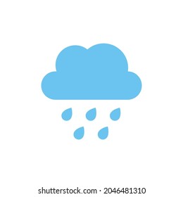 Rain cloud icon. Simple flat style. Drop water, cloudy symbol, raindrop, fall, spring, color, measure, nature, weather concept for web design. Vector illustration isolated on white background EPS 10