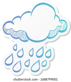 Icono de nube en color adhesivo. Previsión de temporada