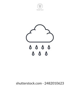 Rain Cloud Icon symbol vector illustration isolated on white background