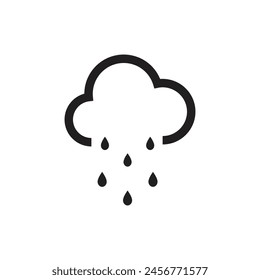 Rain and cloud icon vector for app ui and ux