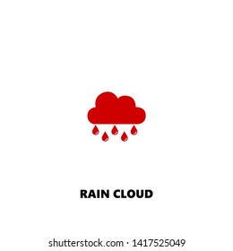 rain cloud icon. rain cloud vector design. sign design. red color