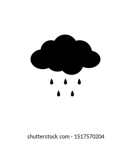 Rain cloud icon vector isolated on white background