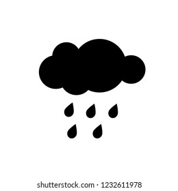 Rain cloud icon. Cloud vector. Raining drops. 