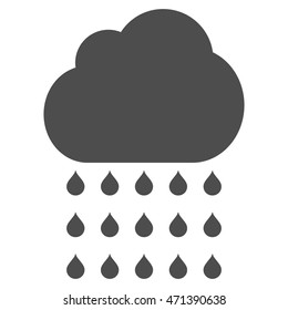 Rain Cloud icon. Vector style is flat iconic symbol, gray color, white background.