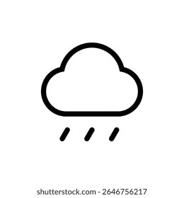 Rain cloud icon for weather applications, precipitation forecasts, seasonal alerts, and climate awareness designs.