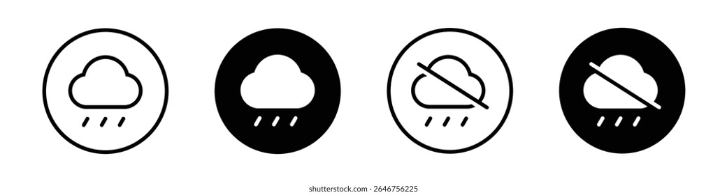 Rain cloud icon for weather applications, precipitation forecasts, seasonal alerts, and climate awareness designs.